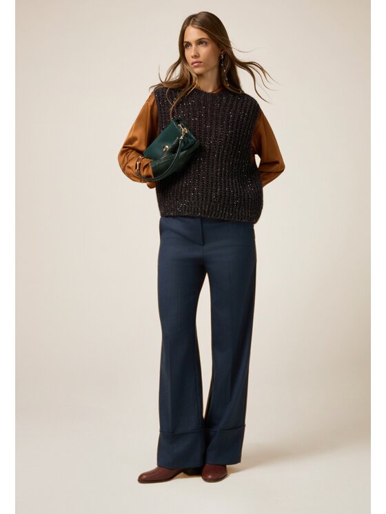 Oltre Oltre Pantaloni di tessuto P01VR009260N0Z4 Blu Baggy Fit