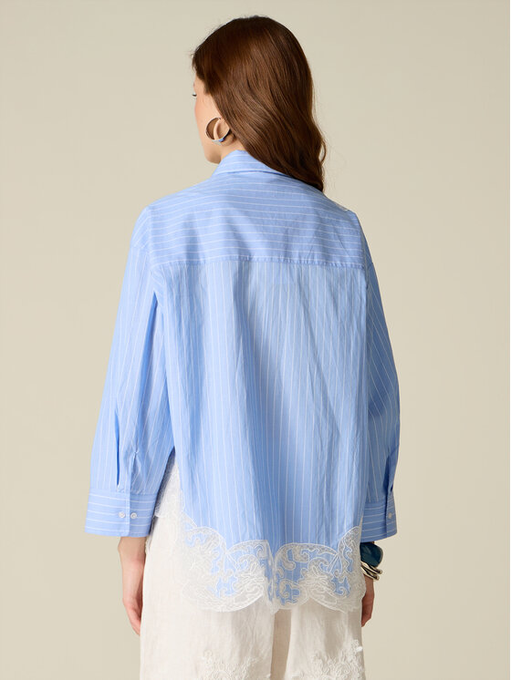 Oltre Oltre Camicia 5061J000891N0R4 Turchese Baggy Fit