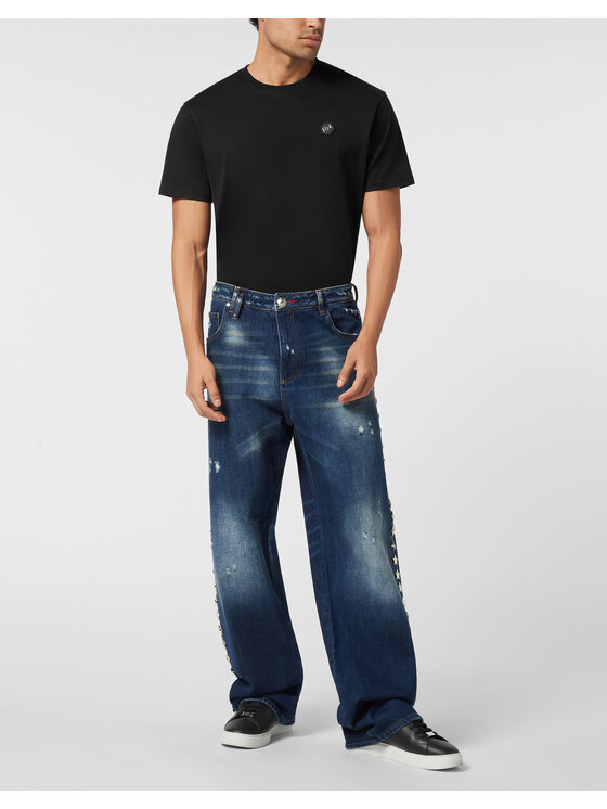 PHILIPP PLEIN PHILIPP PLEIN Jeansy 25875 Niebieski jasny Loose Fit