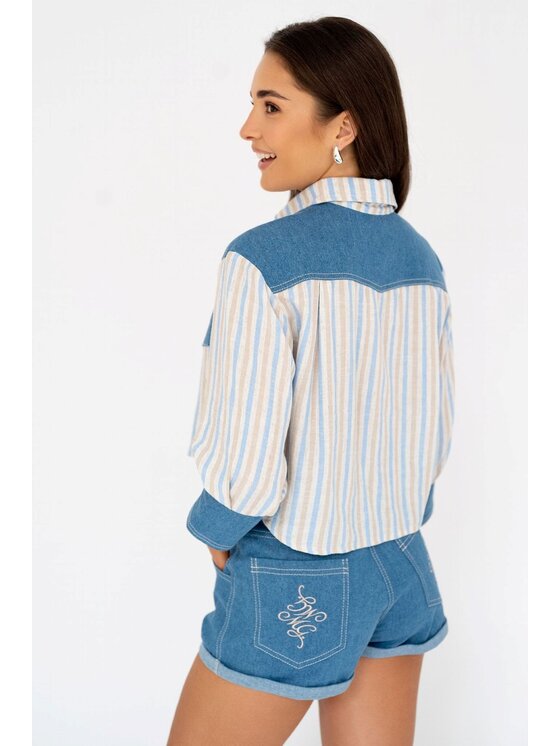 MANDRAGORA MANDRAGORA Szorty jeansowe Wild West Niebieski Flexible Fit
