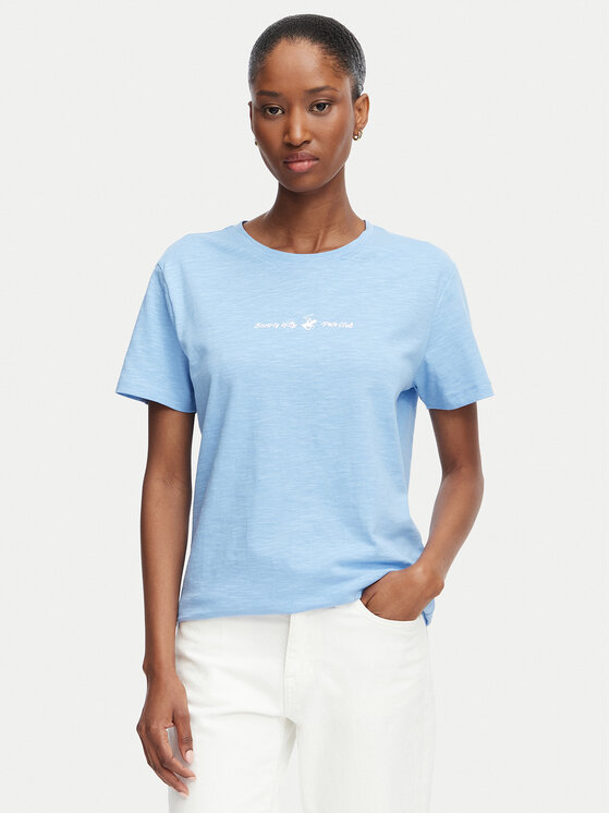 Beverly Hills Polo Club Beverly Hills Polo Club T-Shirt P-SS26W-TS6510 Světle modrá Regular Fit