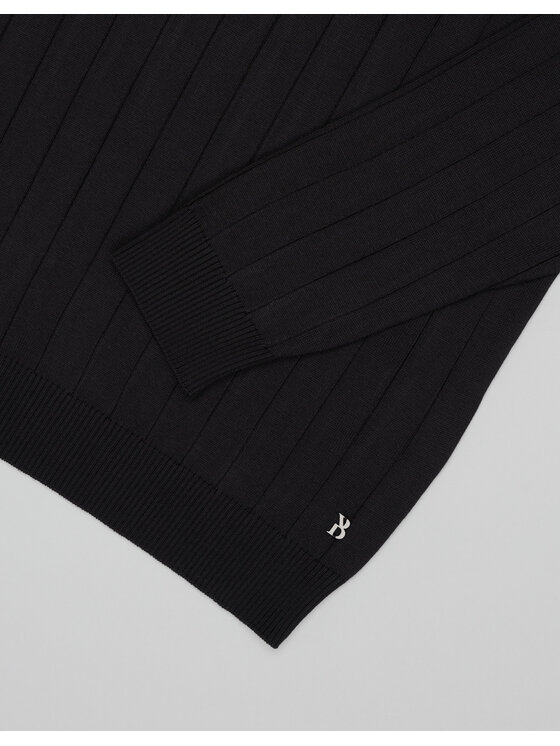 Borgio Borgio Sweter gratteri Czarny Slim Fit