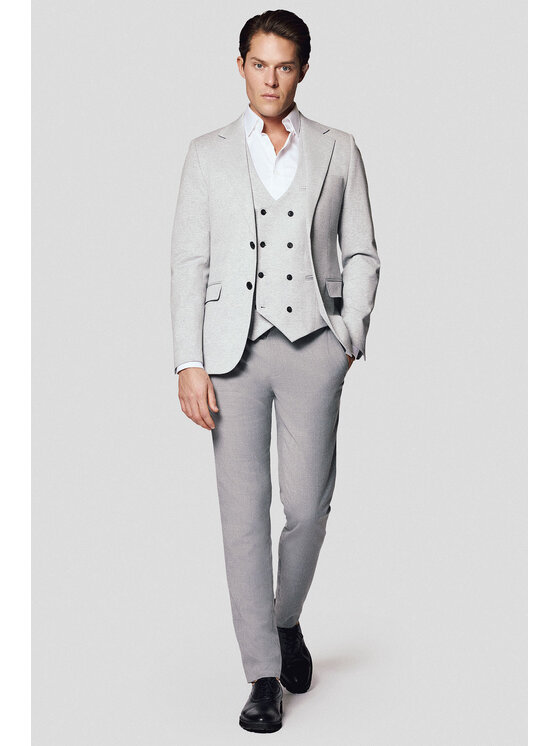 Lancerto Lancerto Marynarka Budoni MA131125000007 Szary Slim Fit