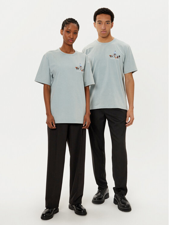 Filling Pieces Filling Pieces T-Shirt Unisex Dog Walker 7449981 Zielony Regular Fit