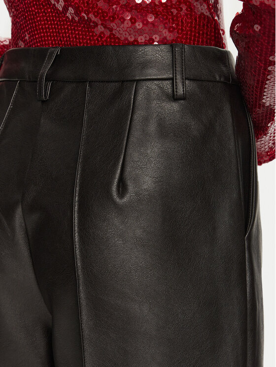 BARDOT BARDOT Hlače iz umetnega usnja Sedona 59507PB Črna Relaxed Fit