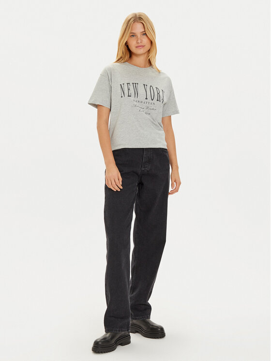 Brave Soul Brave Soul Majica LTS-568JEMIMA Siva Oversize