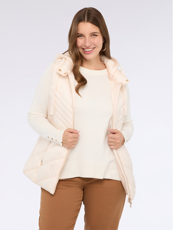 Fiorella Rubino Fiorella Rubino Bezrękawnik F437T001338N011 Kremowy Regular Fit