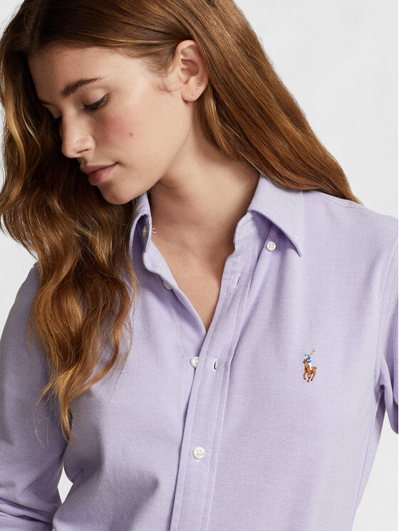 Polo Ralph Lauren Polo Ralph Lauren Krekls Ls Knt Ox St 211924258001 Violets Slim Fit