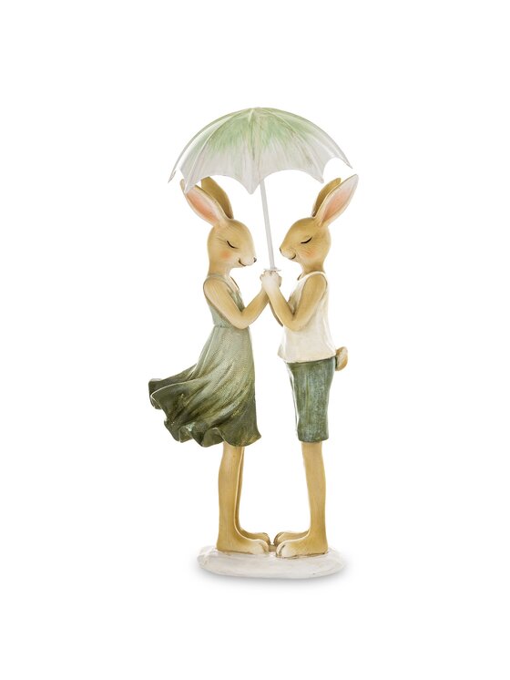 MIAhome MIAhome Figurka para młodych królików pod parasolem Kolorowy