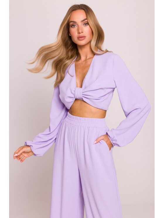 Made of Emotion Made of Emotion Spodnie materiałowe M862 Fioletowy Wide Leg