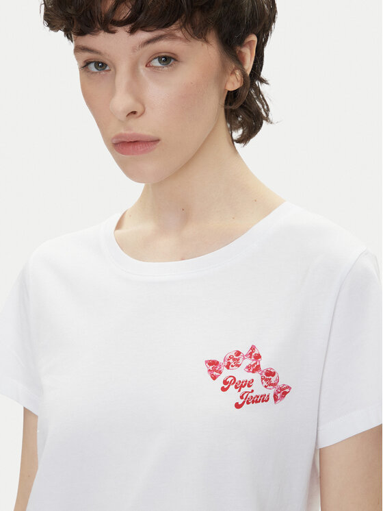 Pepe Jeans Pepe Jeans T-Shirt Rosey PL506070 Biały Regular Fit