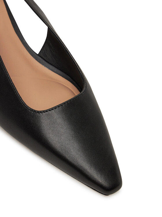 Tommy Hilfiger Tommy Hilfiger Pantofi pumps Squared Toe Kitten Slingback FW0FW08711 Negru