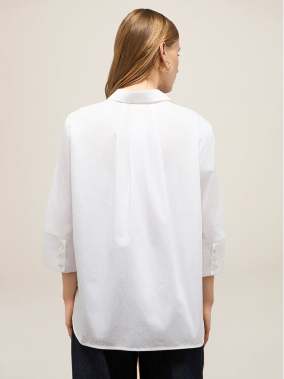 Oltre Oltre Blusa 2484J100724N011 Bianco Over Fit