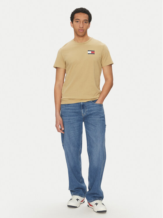 Tommy Jeans Tommy Jeans Majica Essential DM0DM20740 Bež Slim Fit