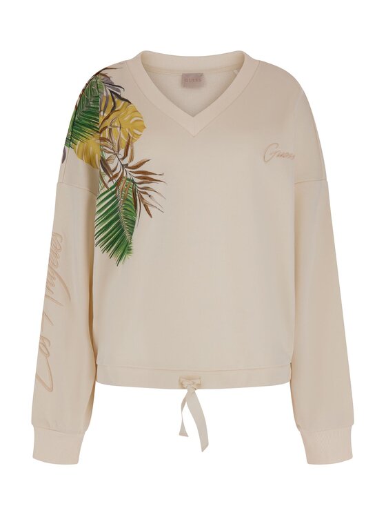 Guess Guess Jopa Palm W3GQ16 K8802 Écru Relaxed Fit