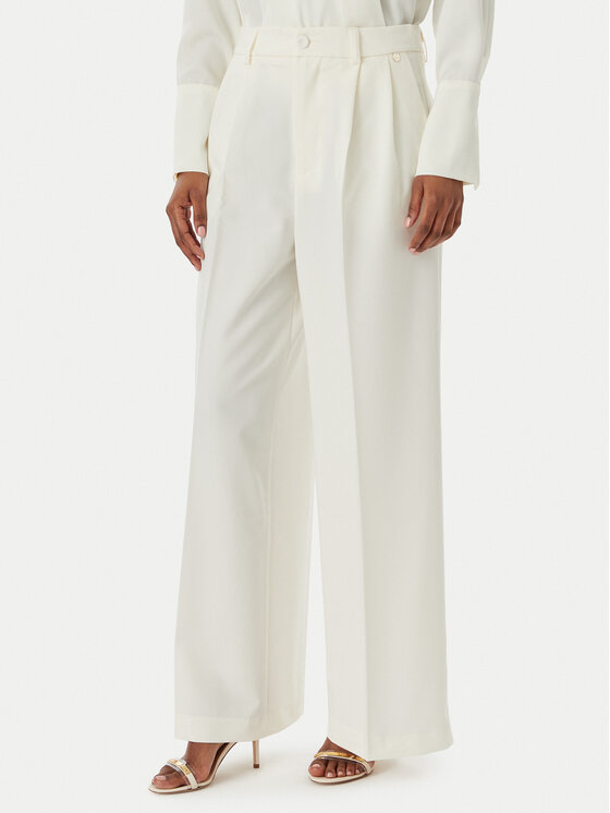 Rinascimento Pantaloni palazzo CFC0123671003 Écru Regular Fit
