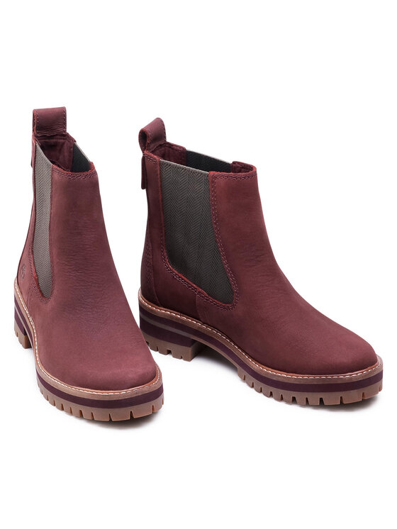 Timberland Timberland Μποτάκια με λάστιχο Courmayeur Valley Chelsea TB0A2DSQC60 Μπορντό