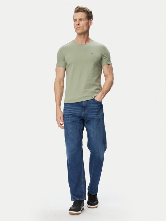 Tommy Jeans Tommy Jeans Tricou DM0DM04411 Kaki Slim Fit