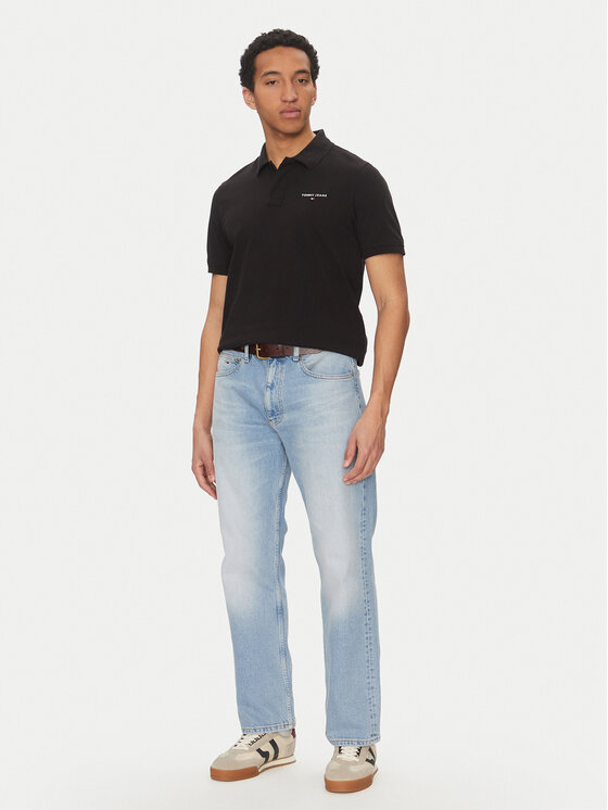 Tommy Jeans Tommy Jeans Polokošile Linear DM0DM20914 Černá Regular Fit