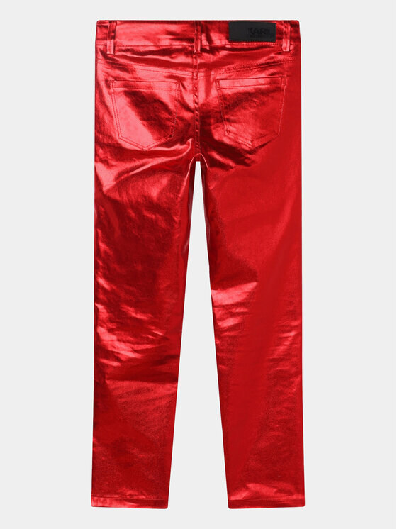 Karl Lagerfeld Kids Karl Lagerfeld Kids Spodnie materiałowe Z14219 S Czerwony Skinny Fit