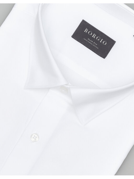 Borgio Borgio Koszula fabrizia 00579 Biały Slim Fit