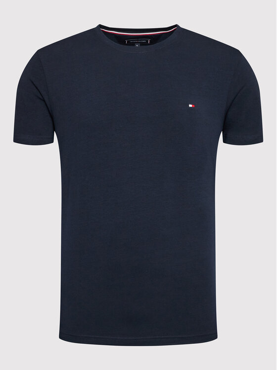 Tommy Hilfiger Tommy Hilfiger Tričko Core Stretch MW0MW27539 Tmavomodrá Slim Fit
