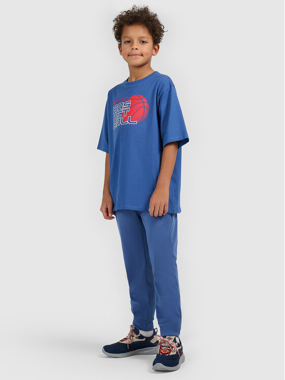 4F 4F T-Shirt THE GYM POWER Granatowy Loose Fit