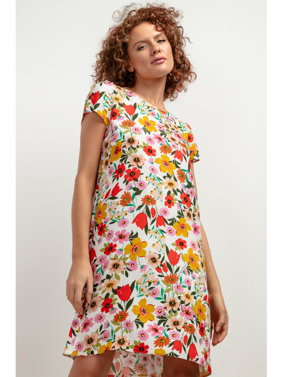 Tessita Tessita Sukienka letnia SUKIENKA_T409_3_S Kolorowy Relaxed Fit