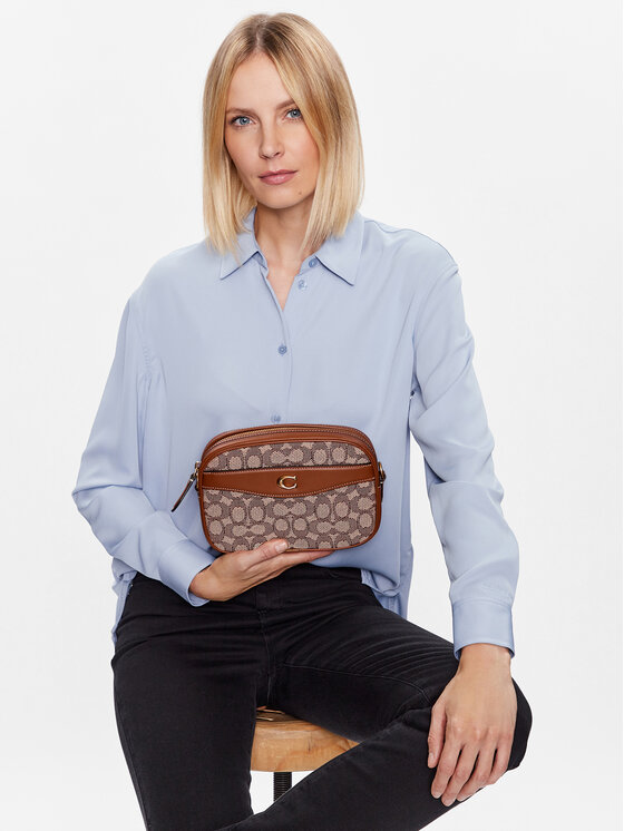Coach Coach Дамска чанта Sig Jacq Cam CC401 Кафяв
