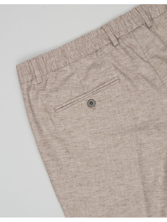 Borgio Borgio Spodnie garniturowe Lago_br Brązowy Slim Fit