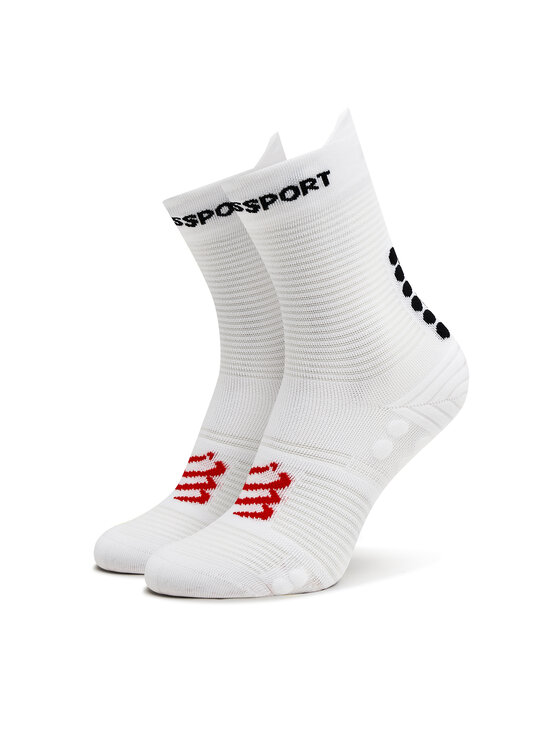 Compressport Visoke Nogavice Unisex Pro Racing V4.0 Run High XU00046B Bela