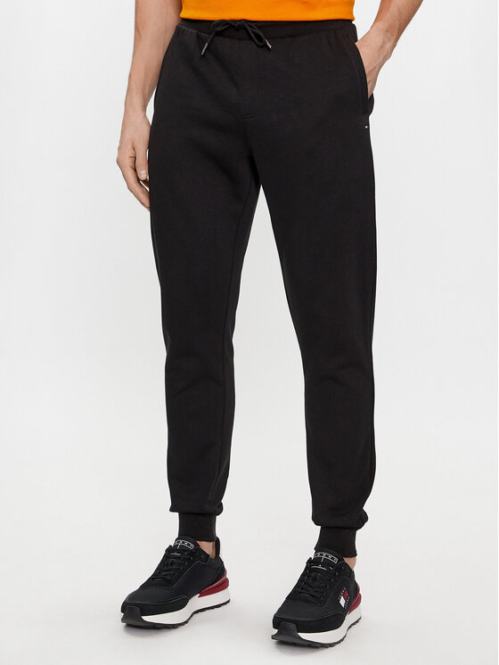 Tommy Hilfiger Tommy Hilfiger Долнище анцуг Flag Logo MW0MW36142 Черен Relaxed Fit