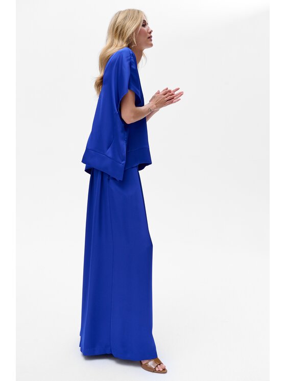 blue shadow blue shadow Spodnie damskie Cygaro Niebieski Regular Fit