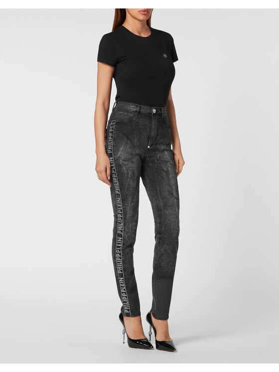 PHILIPP PLEIN PHILIPP PLEIN Jeansy 18923 Černá Jegging Fit