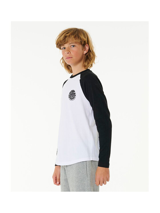Rip Curl Rip Curl T-Shirt Wettie Icon Ls Tee -Boy Biały Standard Fit