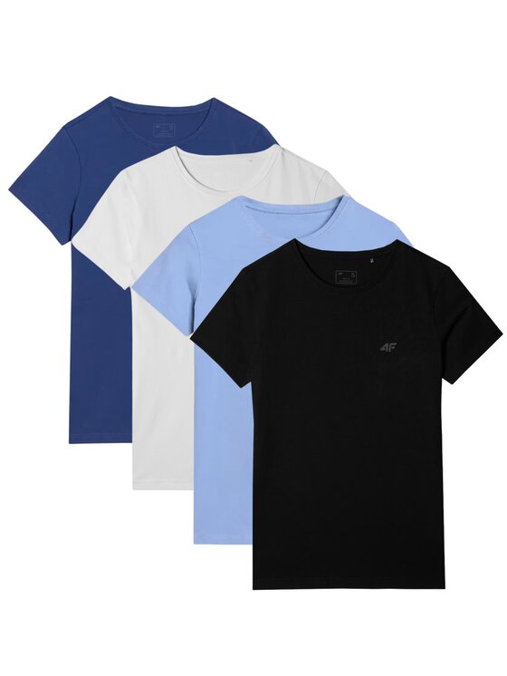 4F 4F Set di t-shirt 4P-SS-4FWMM00TTSHF2255-90S Multicolore Slim Fit