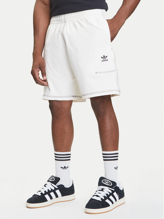 adidas adidas Pantaloni scurți sport Trefoil Essentials KA8541 Écru Loose Fit
