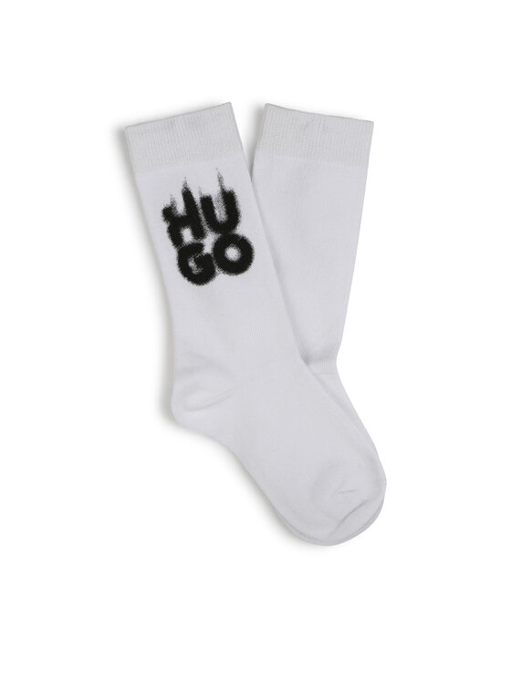 HUGO HUGO Set de 2 perechi de șosete lungi pentru copii G00324 Alb