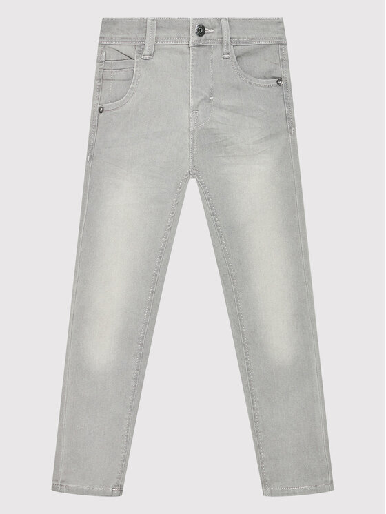 NAME IT Blugi 13190372 Gri Slim Fit