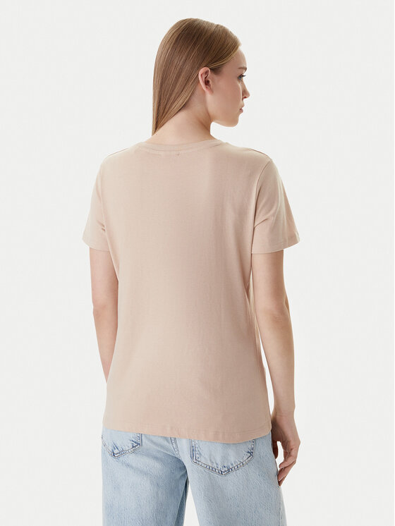 Guess Guess T-Shirt V2YI07 K8HM0 Beżowy Regular Fit