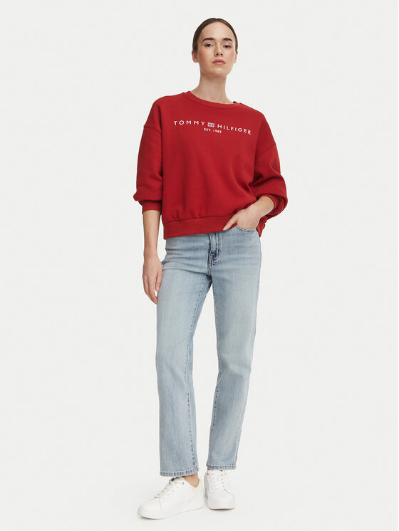 Tommy Hilfiger Tommy Hilfiger Bluza WW0WW47831 Czerwony ciemny Regular Fit