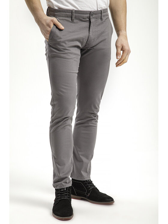 Cross Jeans Cross Jeans Chinosy E 120-170 Szary Tapered Leg