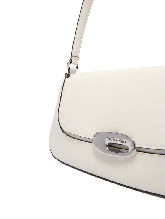Calvin Klein Calvin Klein Дамска чанта Hardware Flap Shoulder Bag LV04F3146G Бял