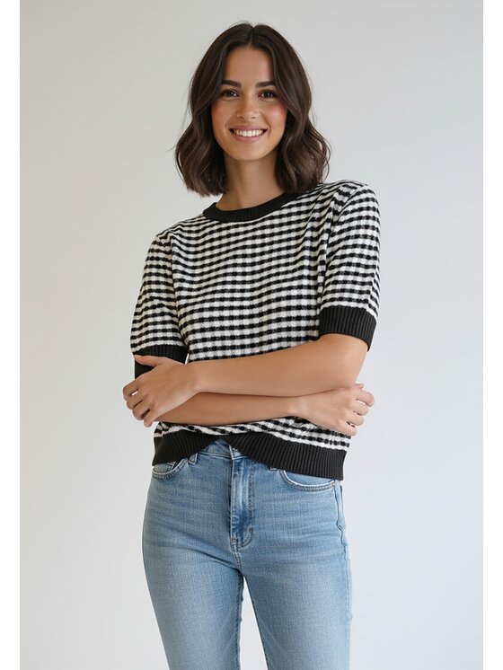 FIGL FIGL Sveter M1266 Čierna Regular Fit
