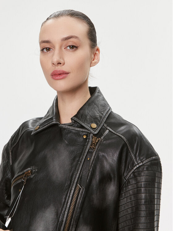 MAX&Co. MAX&Co. Odinė striukė Ugolina Juoda Regular Fit