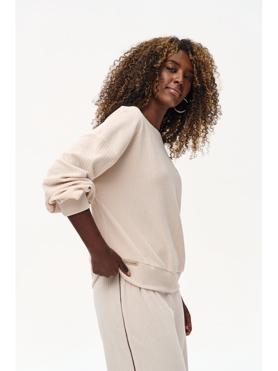 blue shadow blue shadow Bluza Hax Beżowy Regular Fit