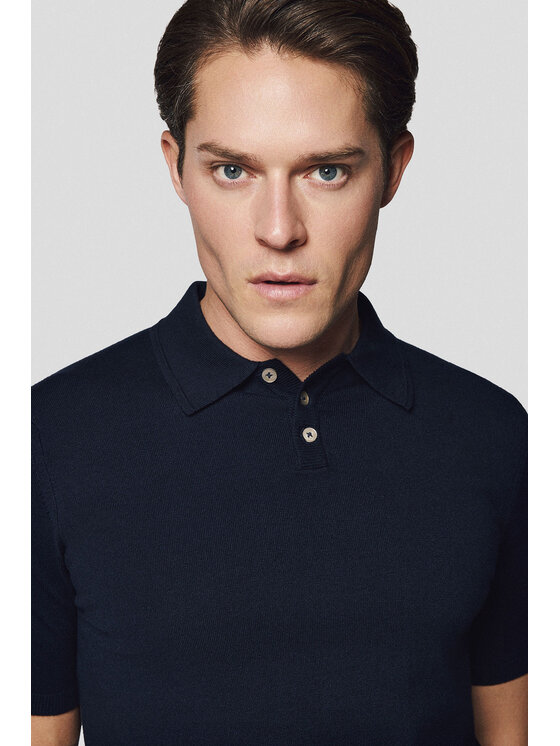 Lancerto Lancerto Polo Nils PO073125000049 Granatowy Regular Fit