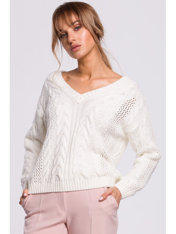 Made of Emotion Made of Emotion Maglione M510 Bianco Basic Fit