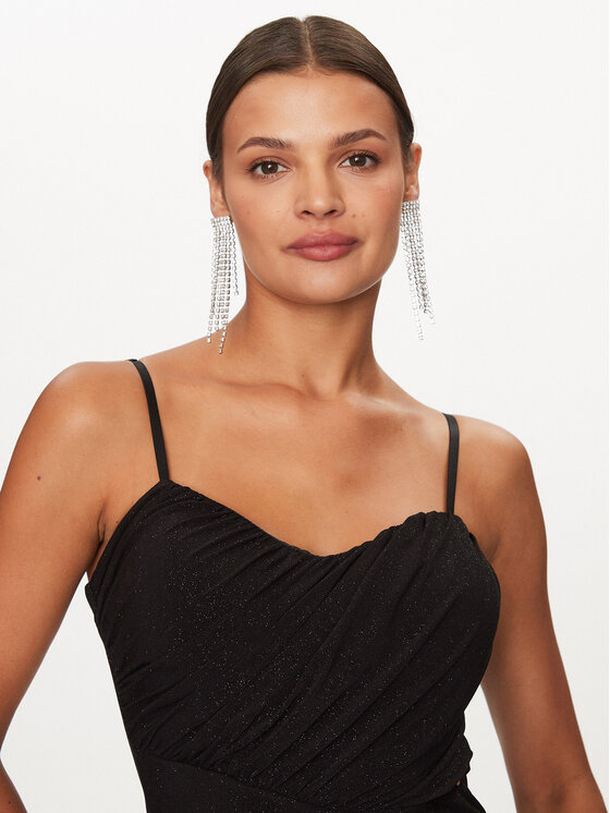 Rinascimento Rinascimento Večernja haljina CFC0115091003 Crna Regular Fit