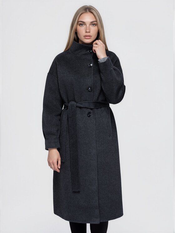 Ombre Ombre Kabát pro přechodné období OW-CT-E0032 Černá Relaxed Fit